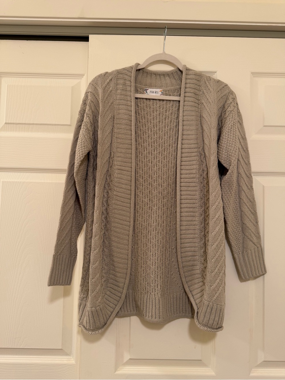 Cable knit sweater cardigan